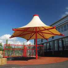 Architectural Hexagonal Tensile Umbrellas
